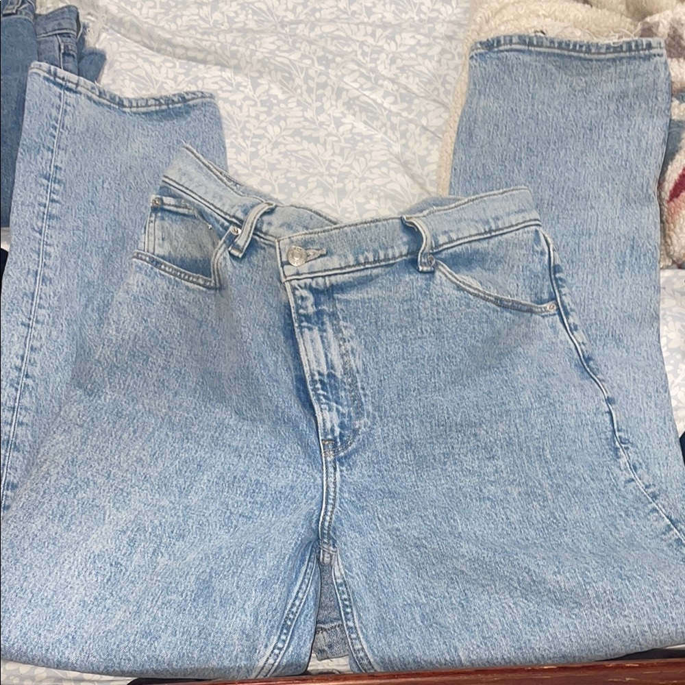 Light Blue Abercrombie & Finch The 90s Straight Ultra High Rise
